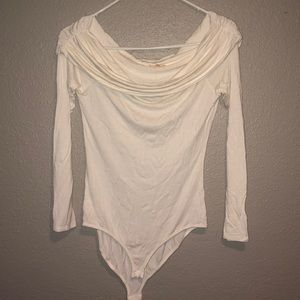 White off the shoulder body suit